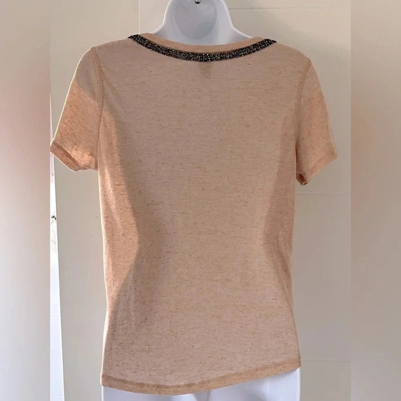 H&M Rhinestone Tee-shirt/ ๐ Peach color ๐/Semi-sheer/ Size US XS - Picture 4 of 7